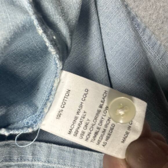 Trovata Chambray Ruffle Sleeve Blouse Small - Picture 6 of 7